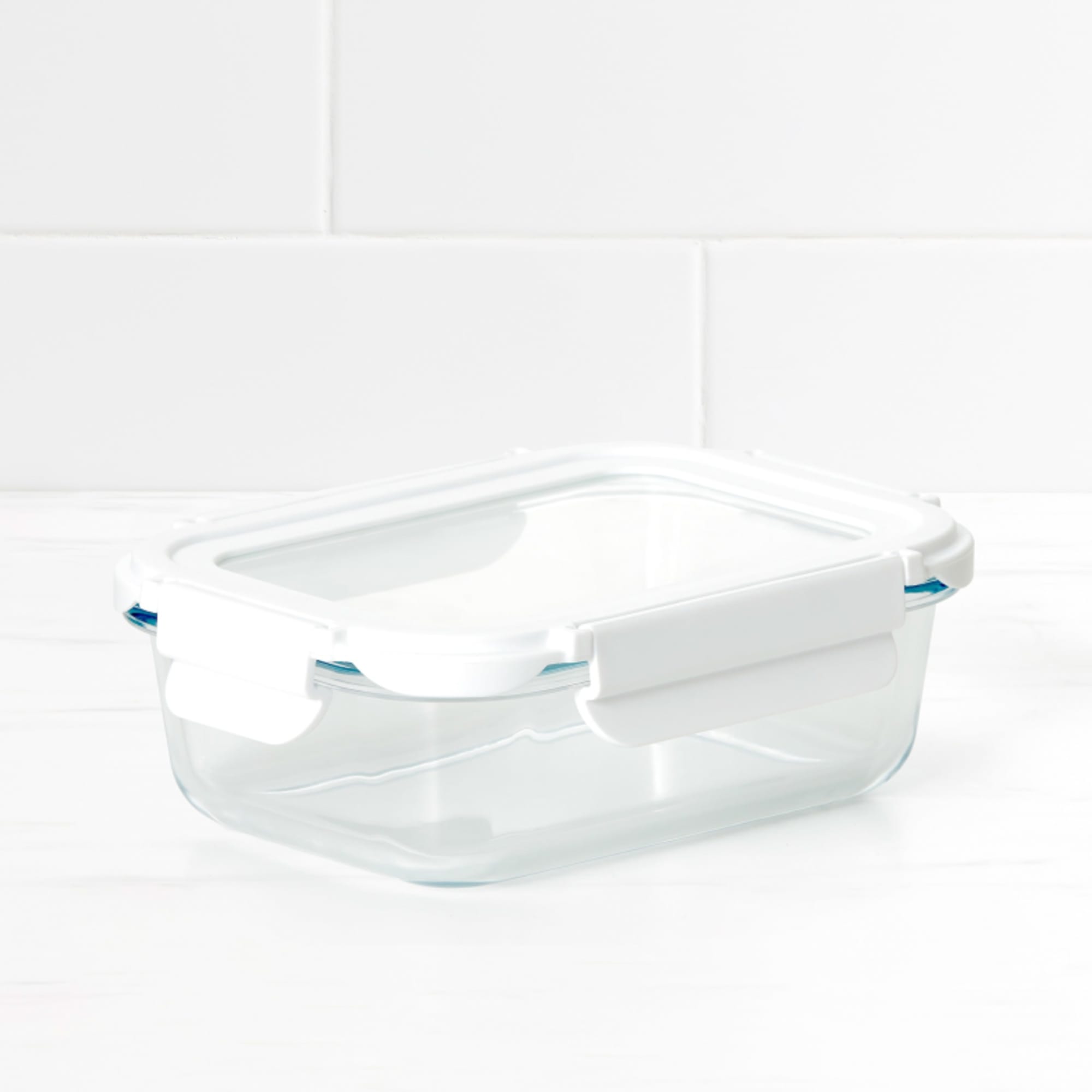 VersaLock Glass Rectangular Container 640ml White Kitchen Warehouse™